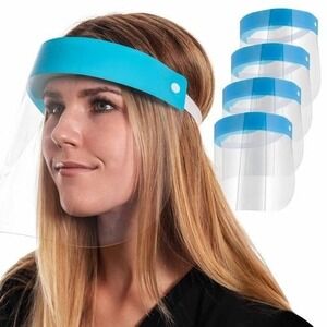 Salon World Safety Face Shields Pack of 10 Clear Anti-Fog Protective Film Mask